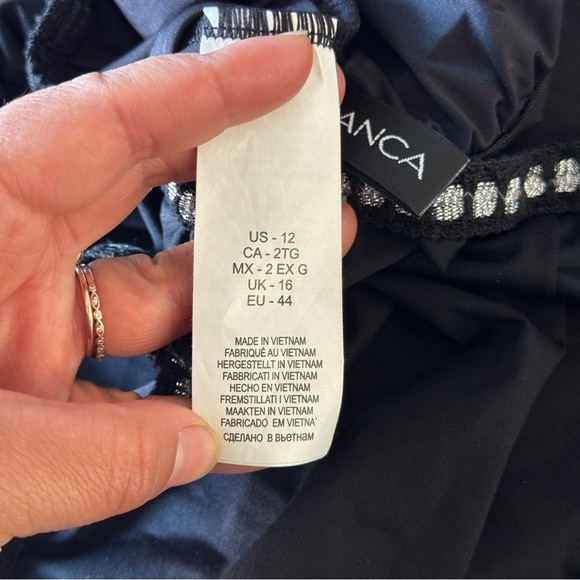 La blanca one piece black swimsuit size 12 gold and silver trim - Picture 6 of 7